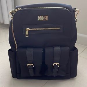 LYMIA BLACK NYLON SOPHIE BACKPACK TOTE